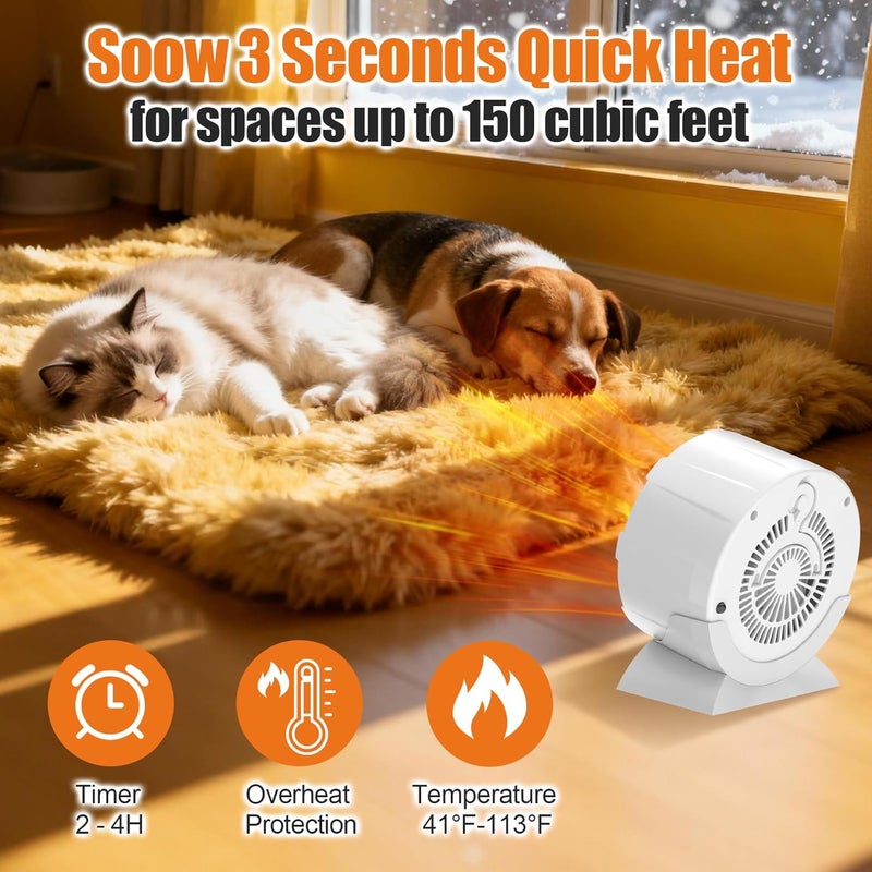 Runcasa 200W Reptile Heat Mats Space Heater, Adjustable Temperature Reptile Heating Heaters, Non-Light Heating Solution with Expanded Heating Range for Hermit Crabs/Leopard Geckos/Turtles/Snakes/Frog/Iguana - Image 5